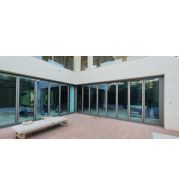 ALuK- BS70 series Bifold 1 -7 Panel, with various configiration 150KG, 24mm glass,  Anodized Finish, Sound & Thermal Insulation, Commercial & Residential Projects